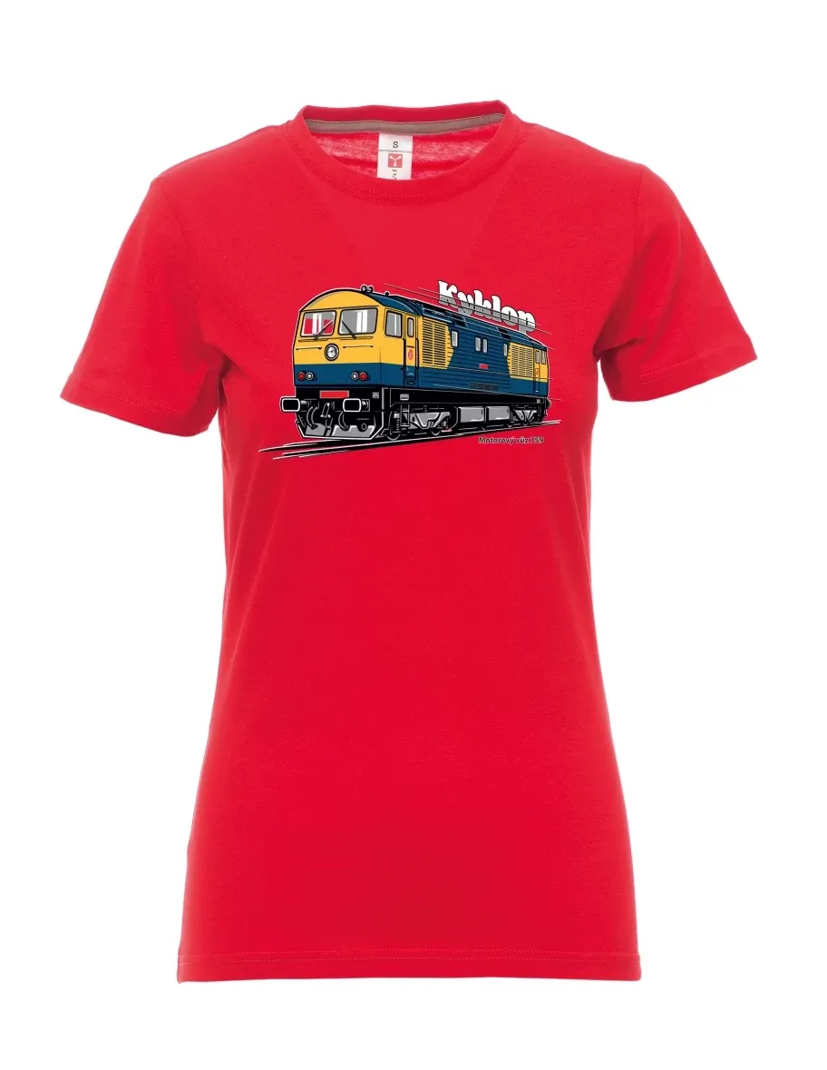 Damski t-shirt czerwony Wagon silnikowy 759 „Kyklop“