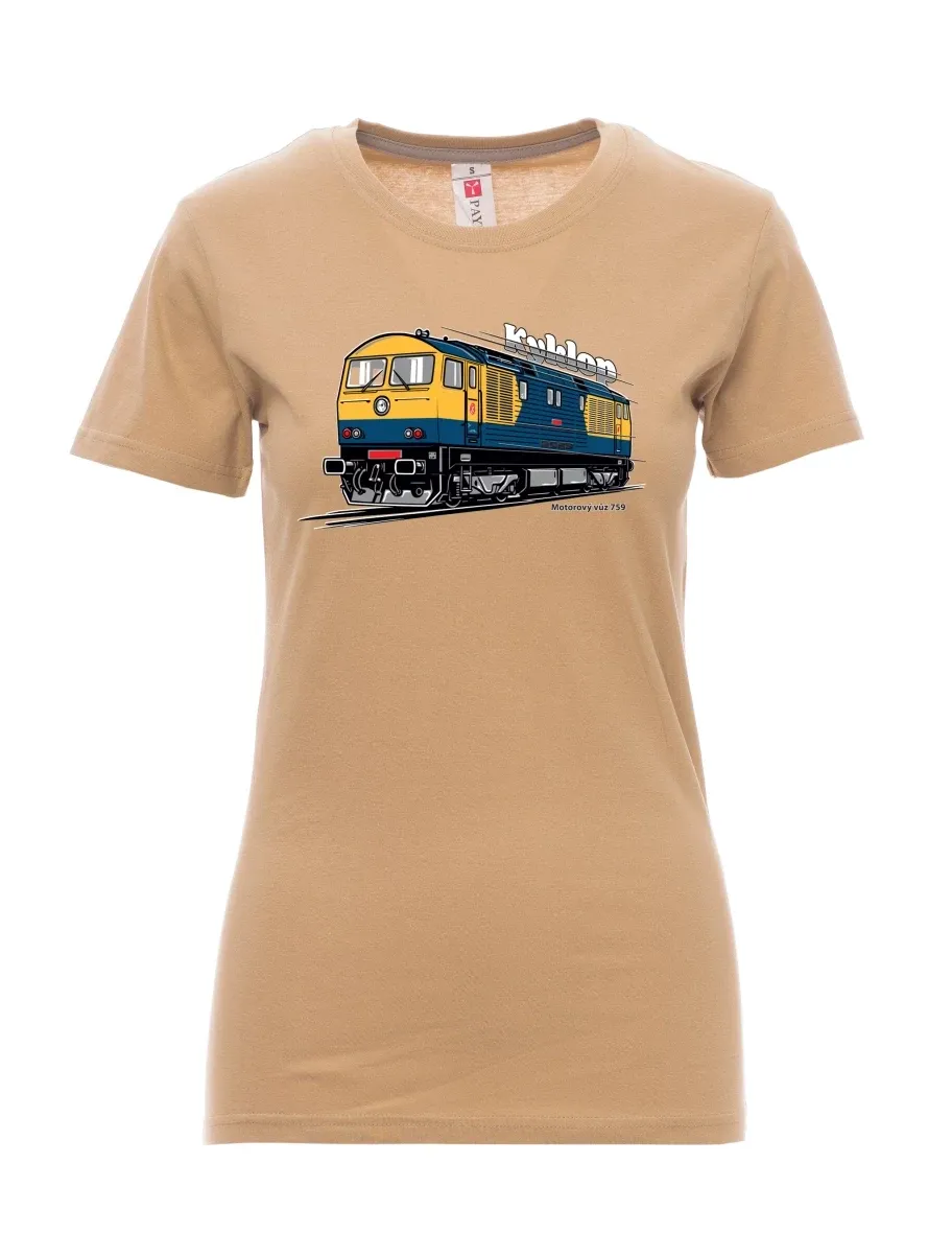 Damski t-shirt brązowy Wagon silnikowy 759 „Kyklop“
