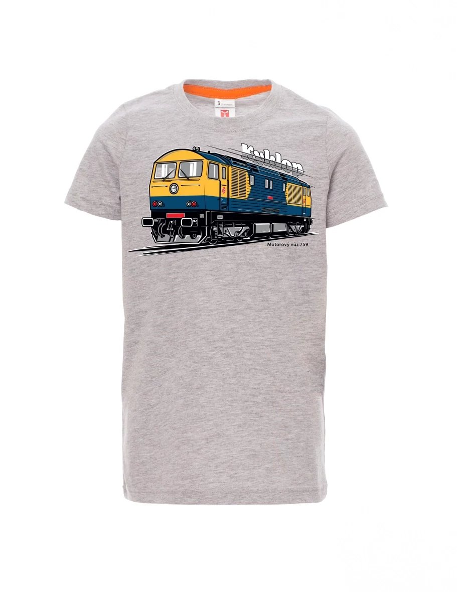 Dziecięcy t-shirt szary melange Wagon silnikowy 759 „Kyklop“