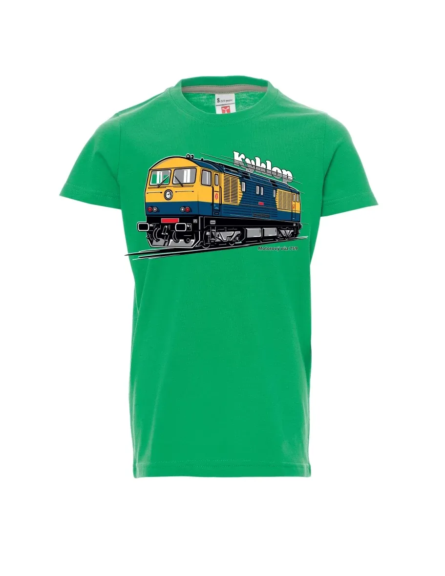 Dziecięcy t-shirt zielony Wagon silnikowy 759 „Kyklop“