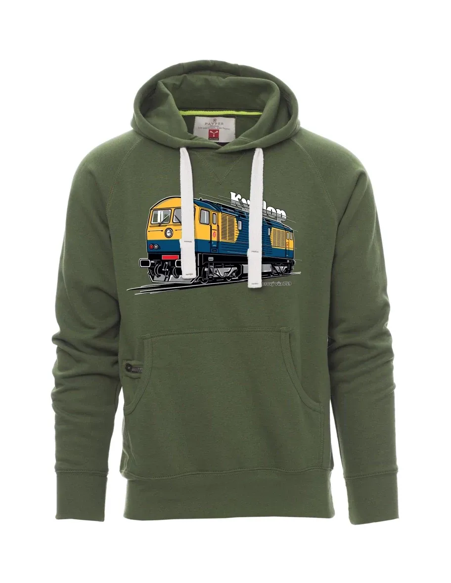 Męska bluza ciemnozielona  Wagon silnikowy 759 „Kyklop“