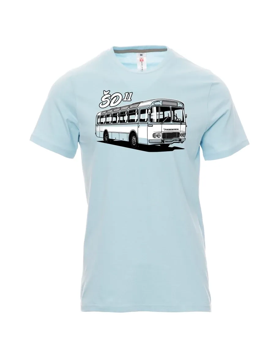 Męski t-shirt jasno niebieski Autobus ŠD 11