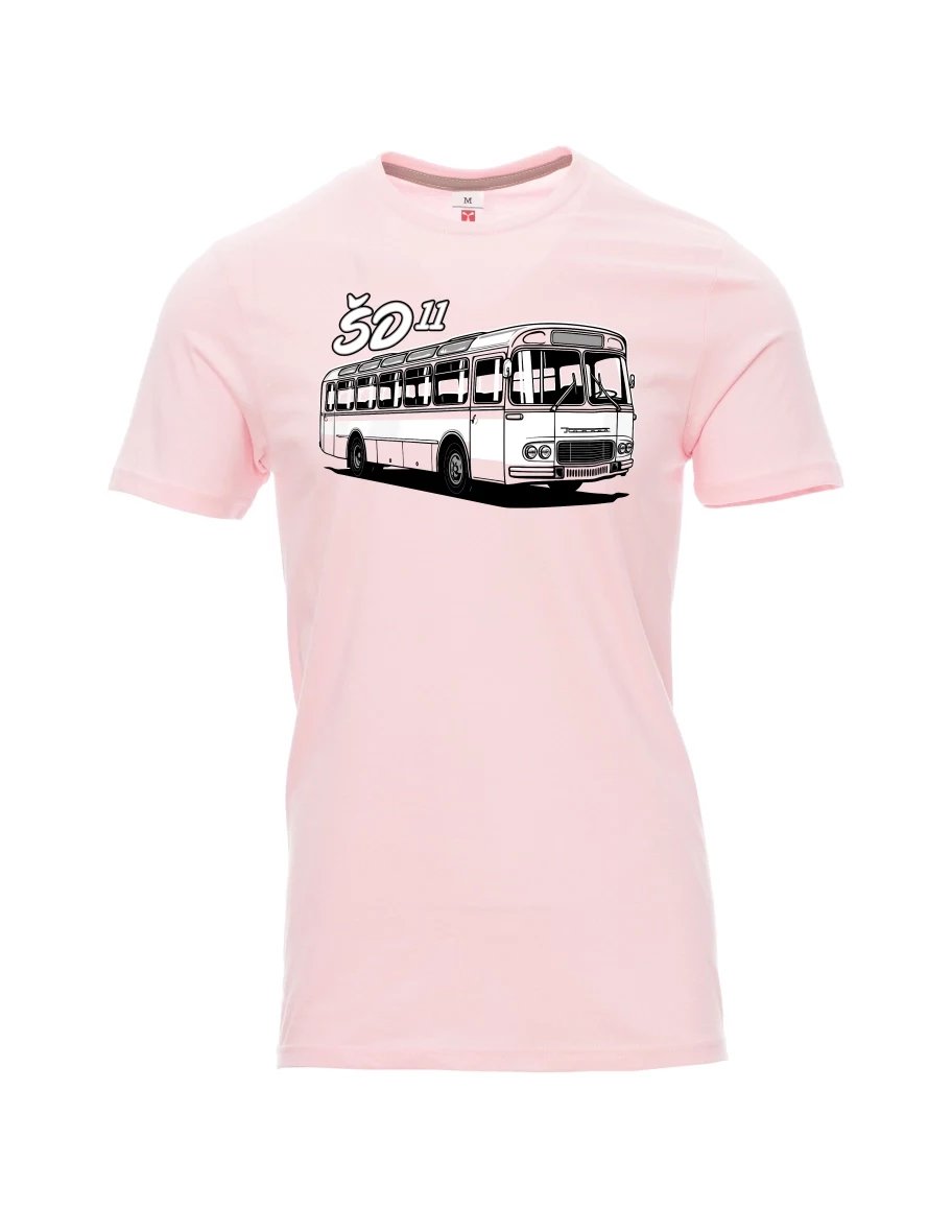 Męski t-shirt jasnoróżowy Autobus ŠD 11