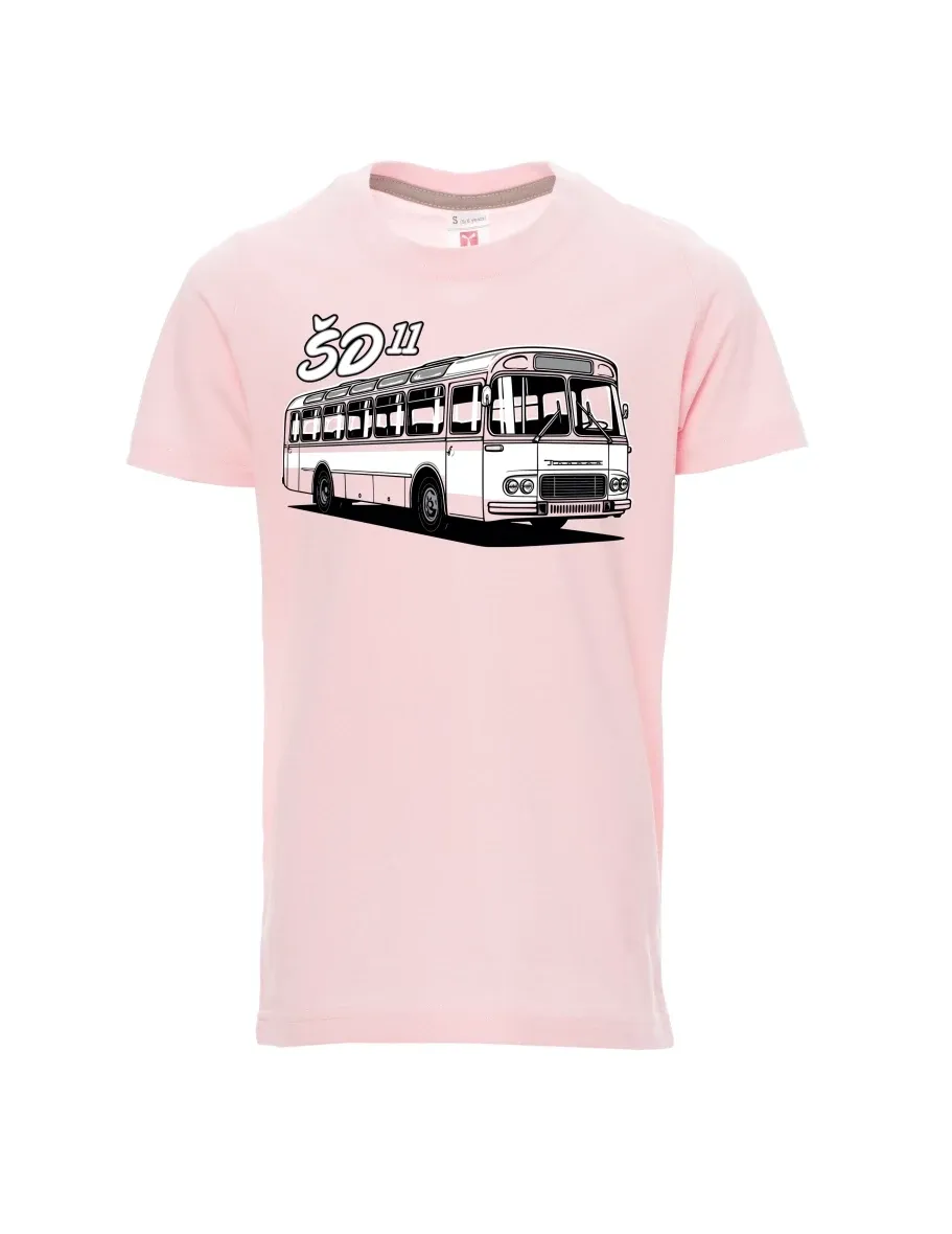 Dziecięcy t-shirt jasno różowy Autobus ŠD 11