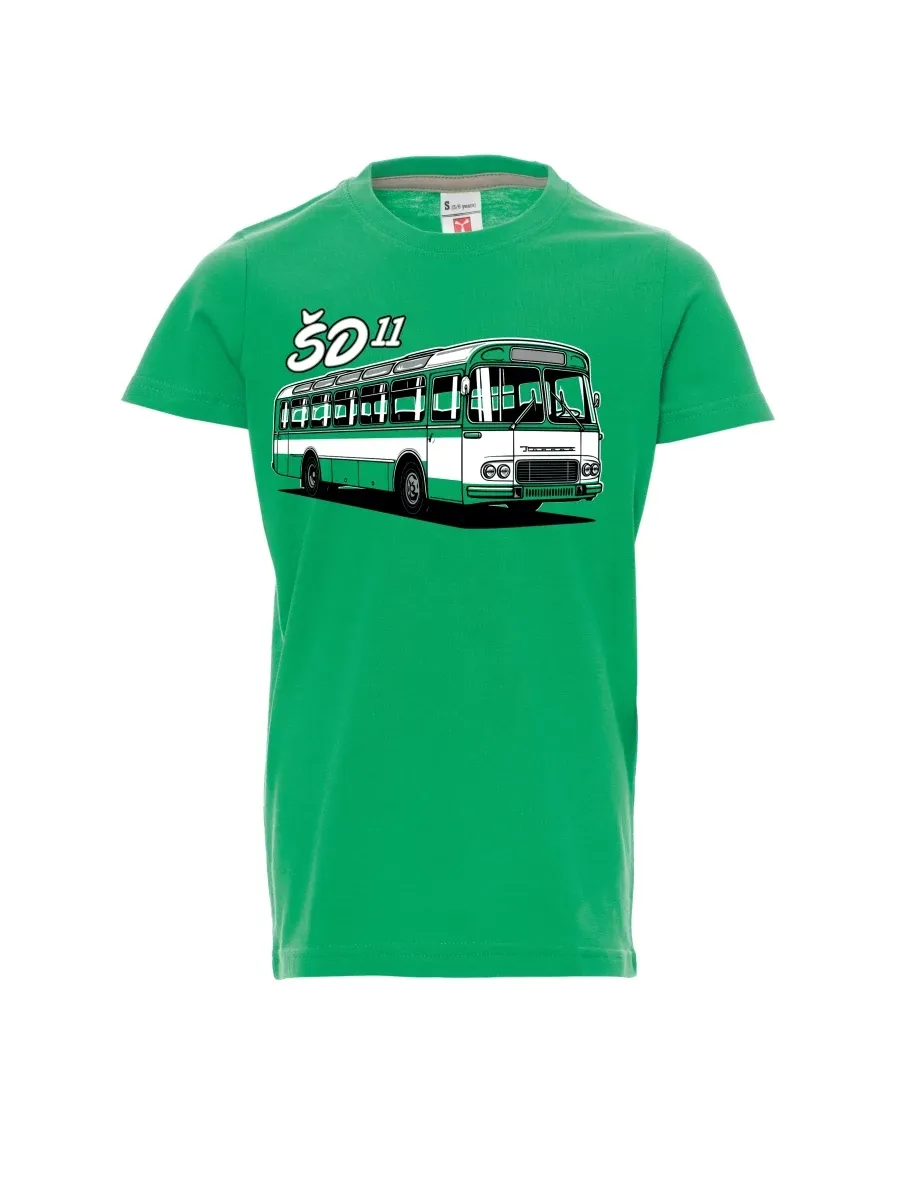 Dziecięcy t-shirt zielony Autobus ŠD 11