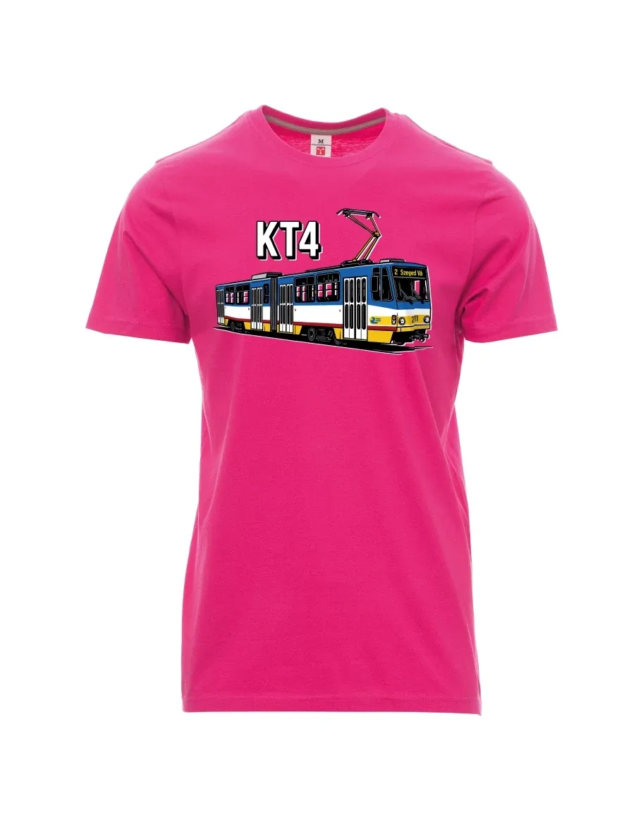 Męski t-shirt różowy Tramwaj KT4