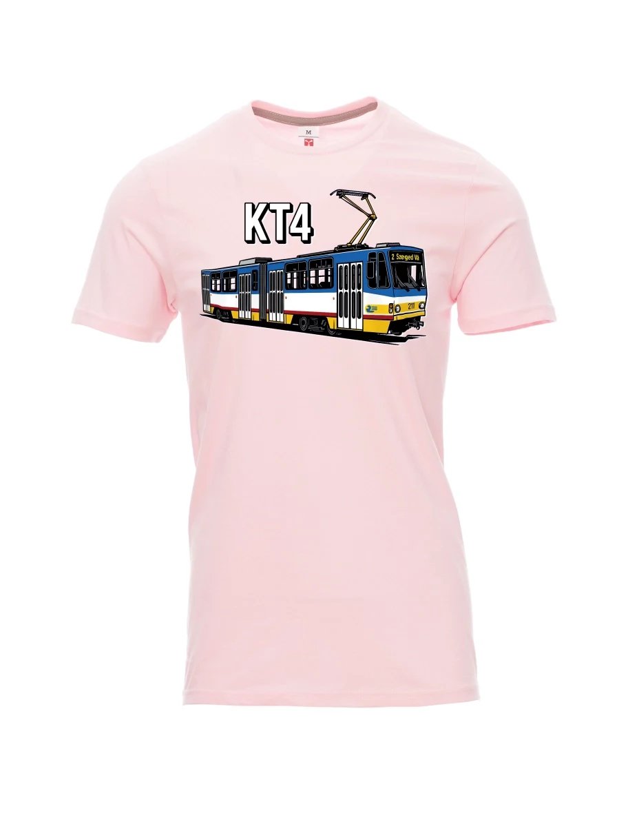 Męski t-shirt jasnoróżowy Tramwaj KT4