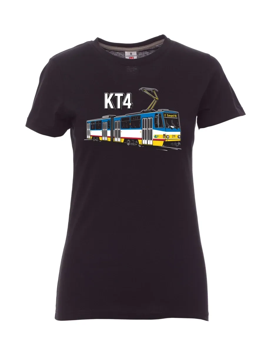 Damski t-shirt czarny Tramwaj KT4