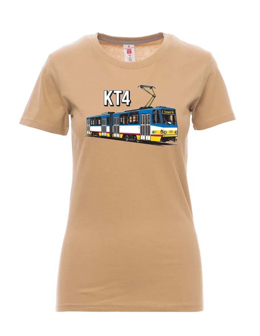 Damski t-shirt brązowy Tramwaj KT4