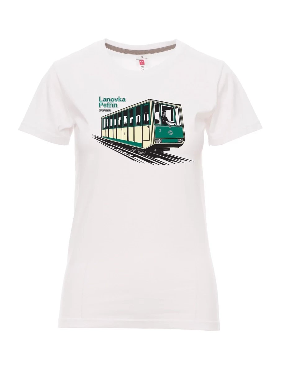 Damski t-shirt biały Kolejka linowa Petřín