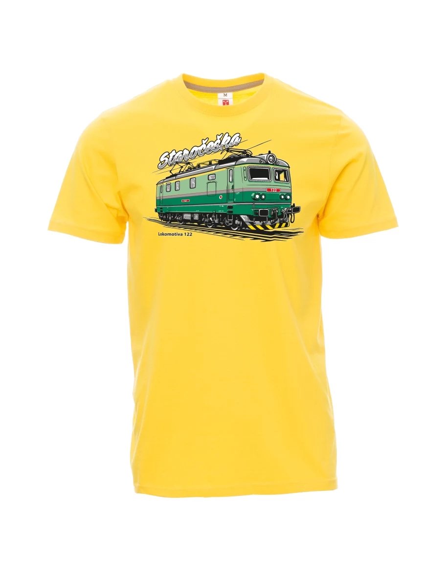 Męski t-shirt żółty Lokomotywa 122 „Staročeška“
