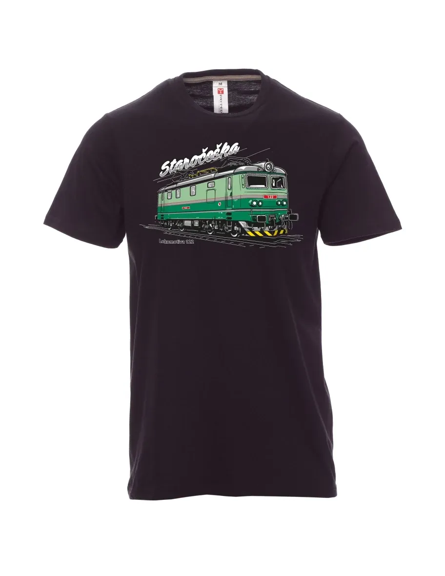 Męski t-shirt czarny Lokomotywa 122 „Staročeška“