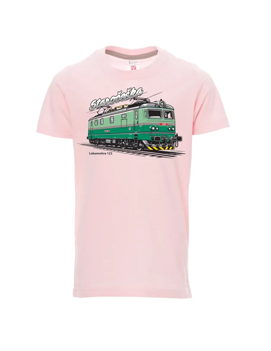 Dziecięcy t-shirt jasno różowy Lokomotywa 122 „Staročeška“