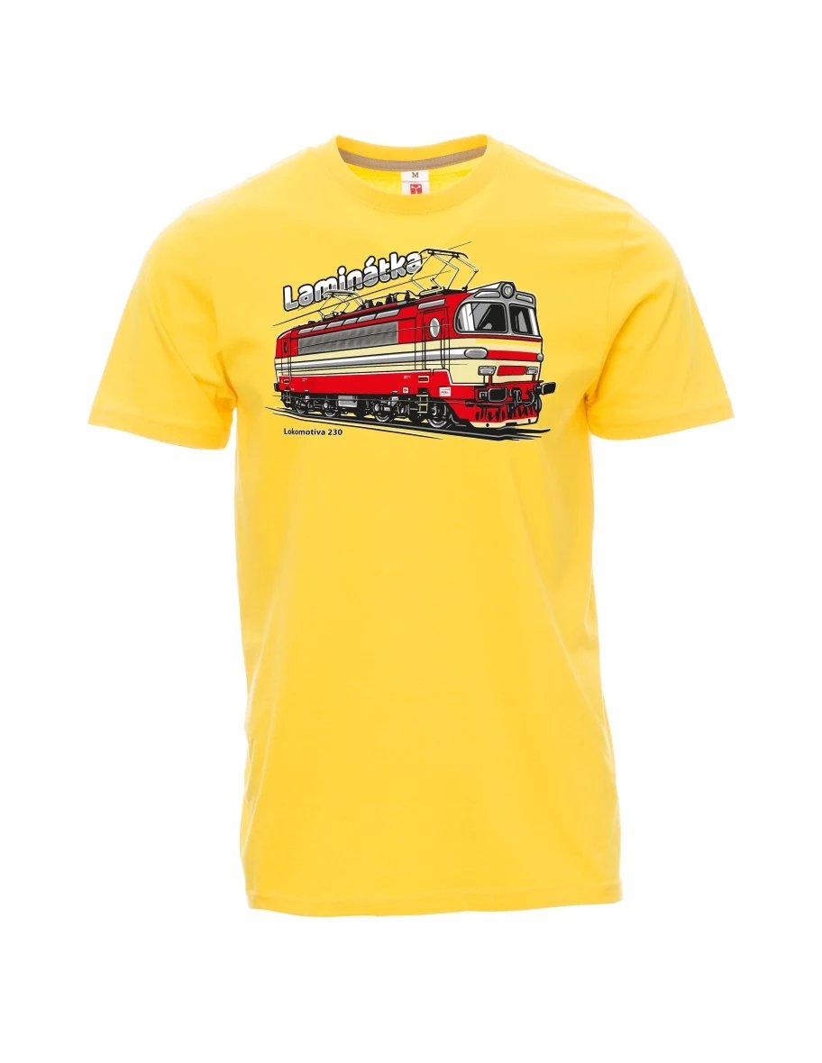 Męski t-shirt żółty Lokomotywa 230 „Laminátka“