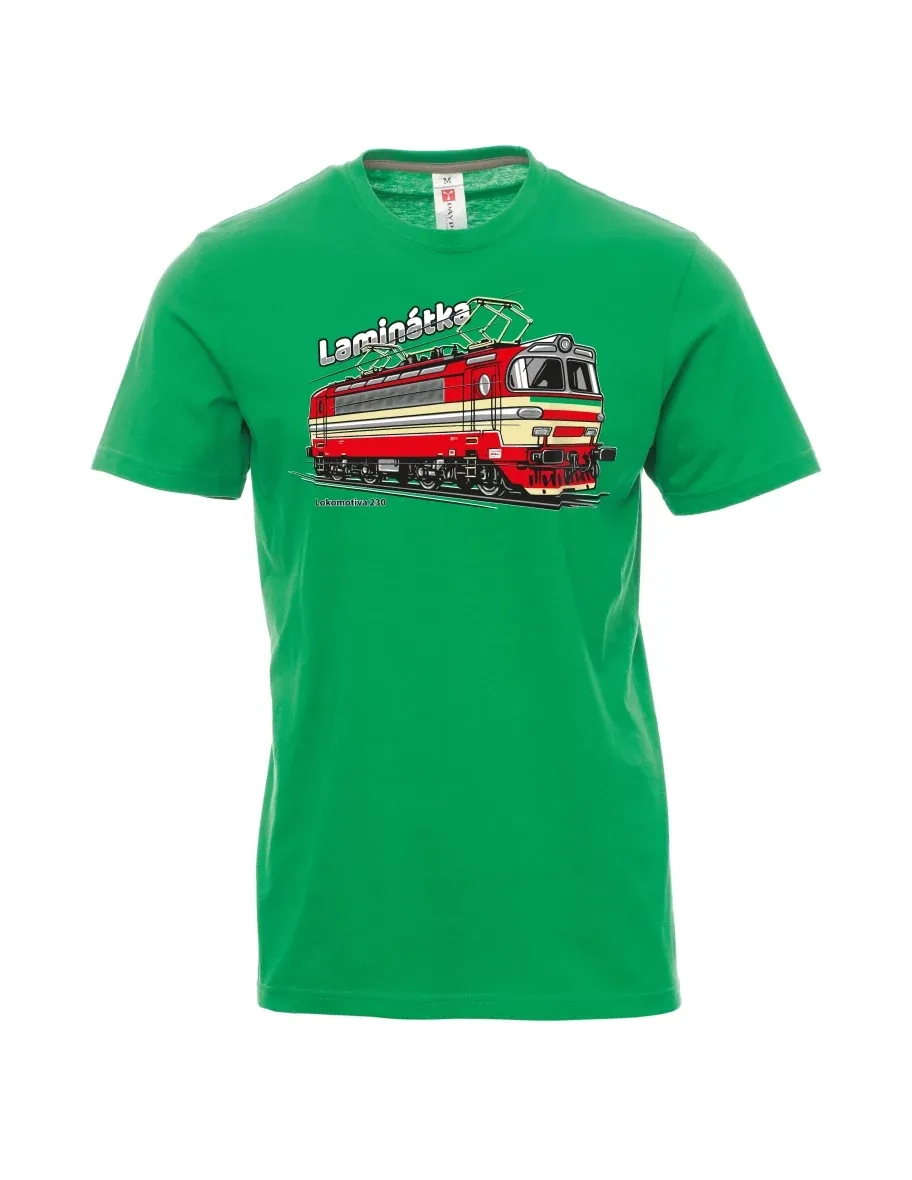 Męski t-shirt zielony Lokomotywa 230 „Laminátka“