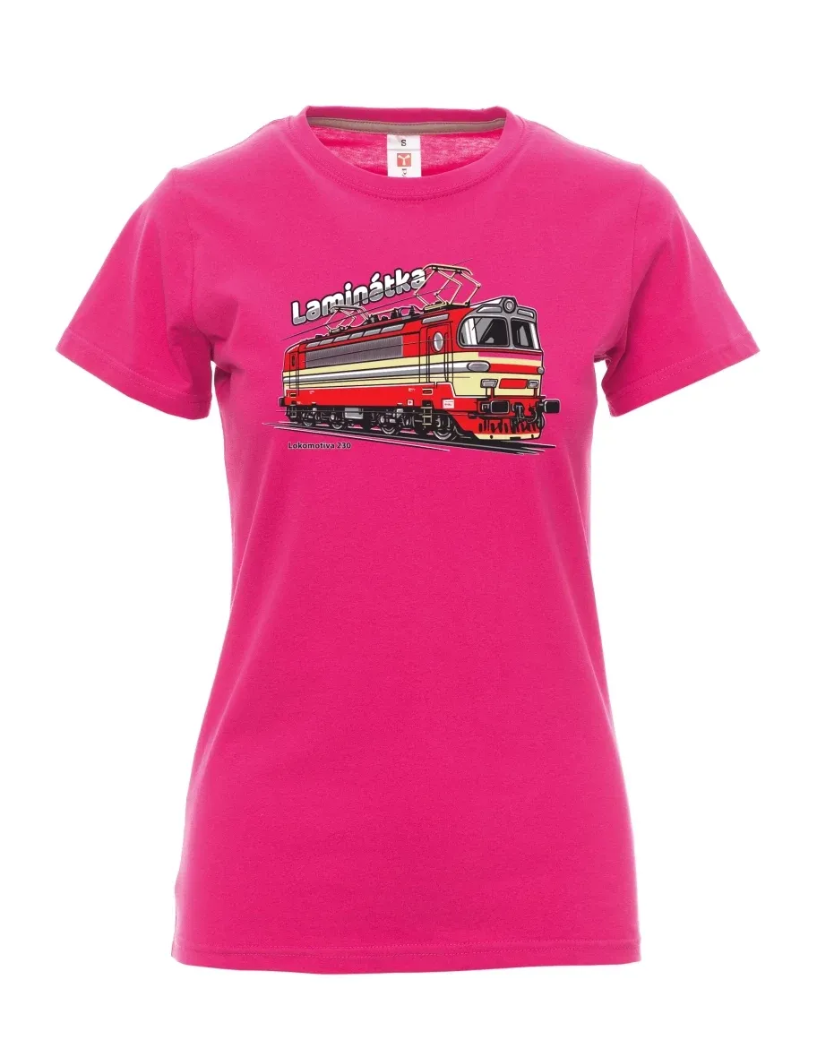Damski t-shirt różowy Lokomotywa 230 „Laminátka“