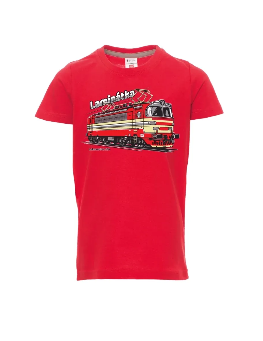 Dziecięcy t-shirt czerwony Lokomotywa 230 „Laminátka“