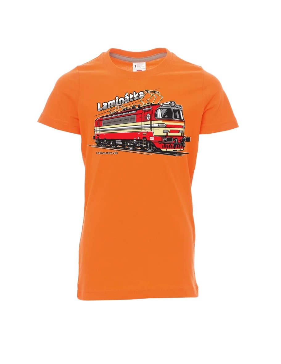 Dziecięcy t-shirt pomarańczowy Lokomotywa 230 „Laminátka“