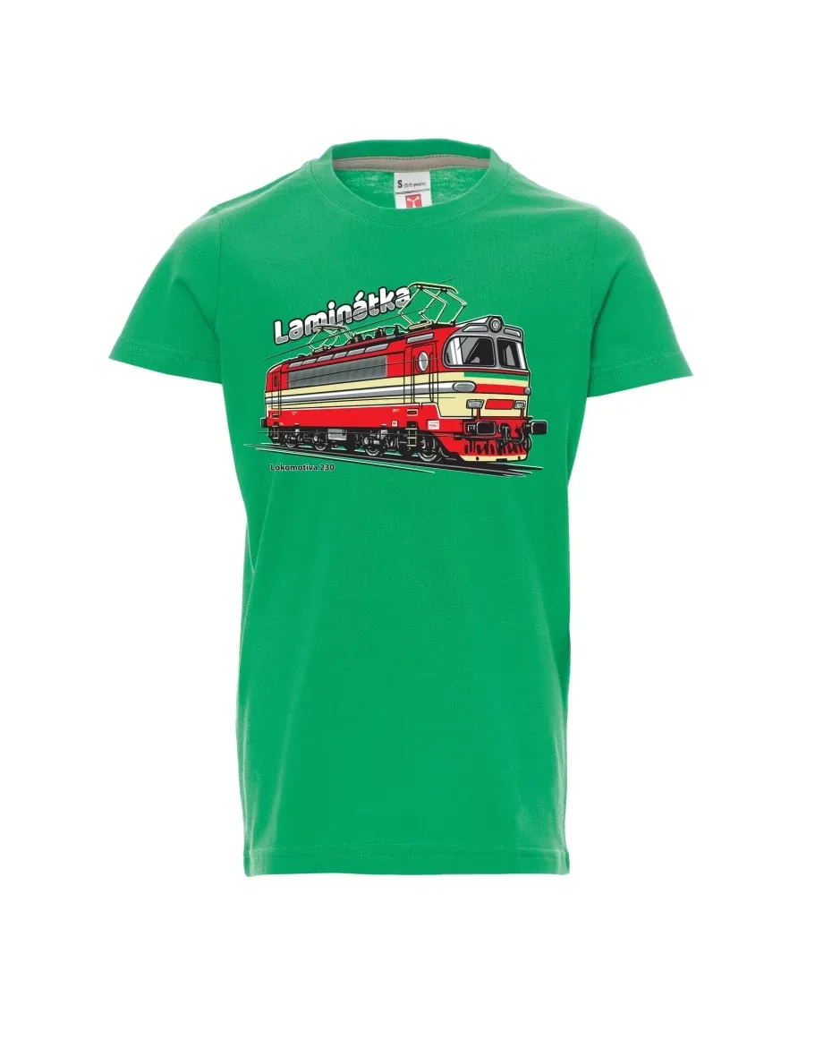 Dziecięcy t-shirt zielony Lokomotywa 230 „Laminátka“