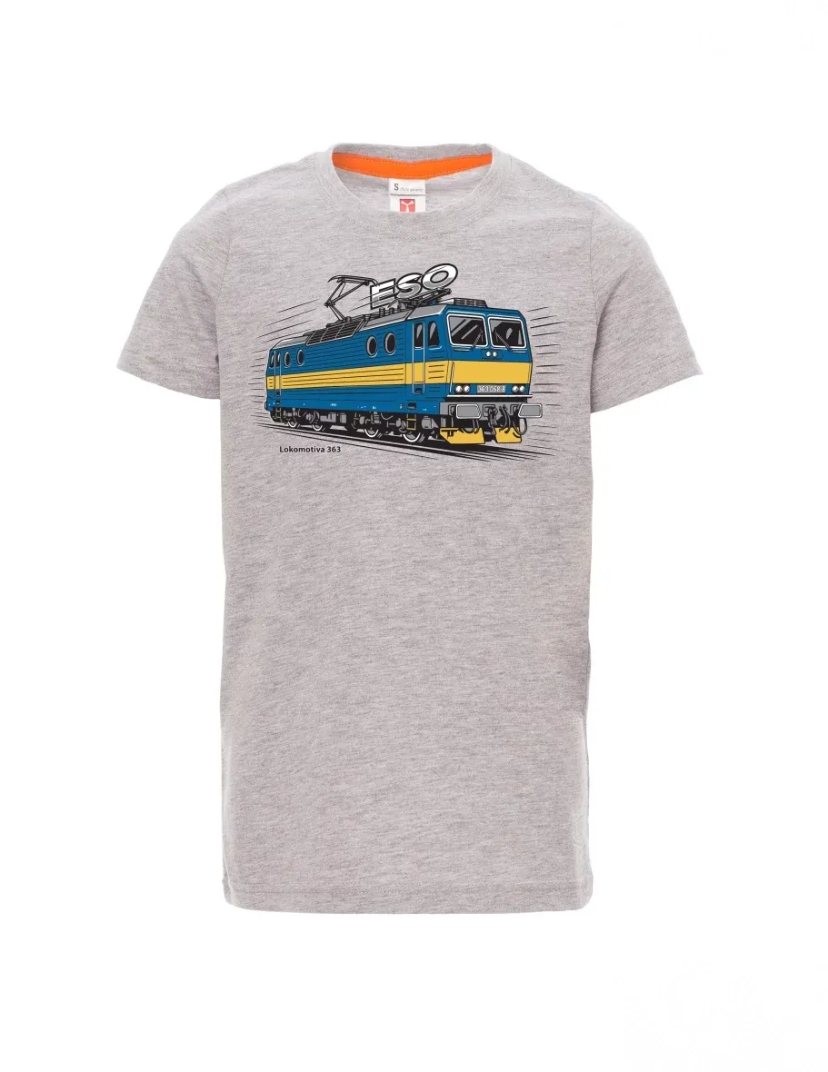 Dziecięcy t-shirt szary melange Lokomotywa 363 „ESO“