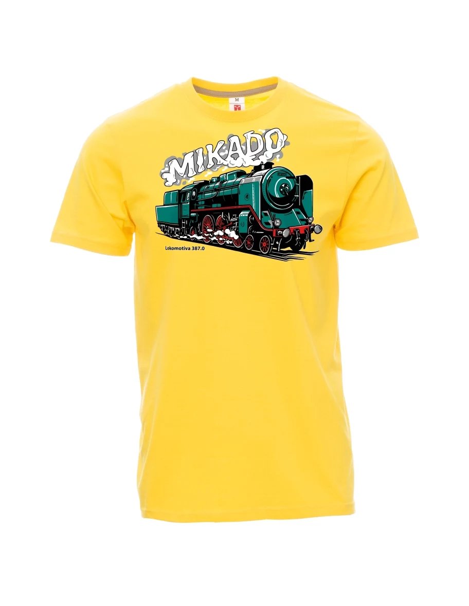Męski t-shirt żółty Lokomotywa 387.0 „MIKADO“