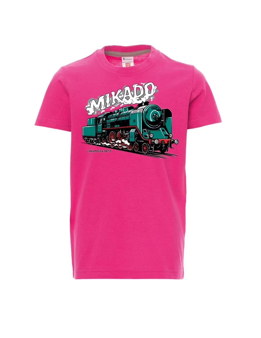 Dziecięcy t-shirt różowy Lokomotywa 387.0 „MIKADO“