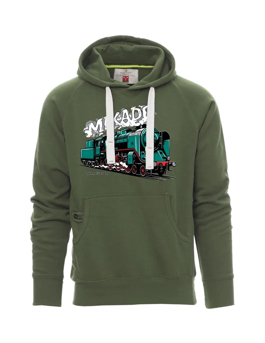 Męska bluza ciemnozielona  Lokomotywa 387.0 „MIKADO“