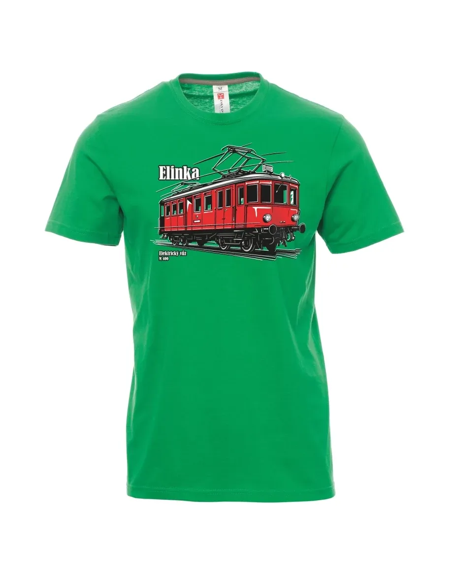 Męski t-shirt zielony Wagon elektryczny M 400 „Elinka“