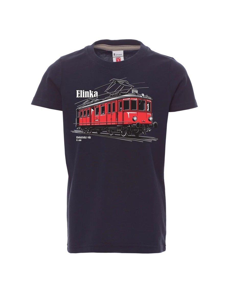 Dziecięcy t-shirt navy Wagon elektryczny M 400 „Elinka“