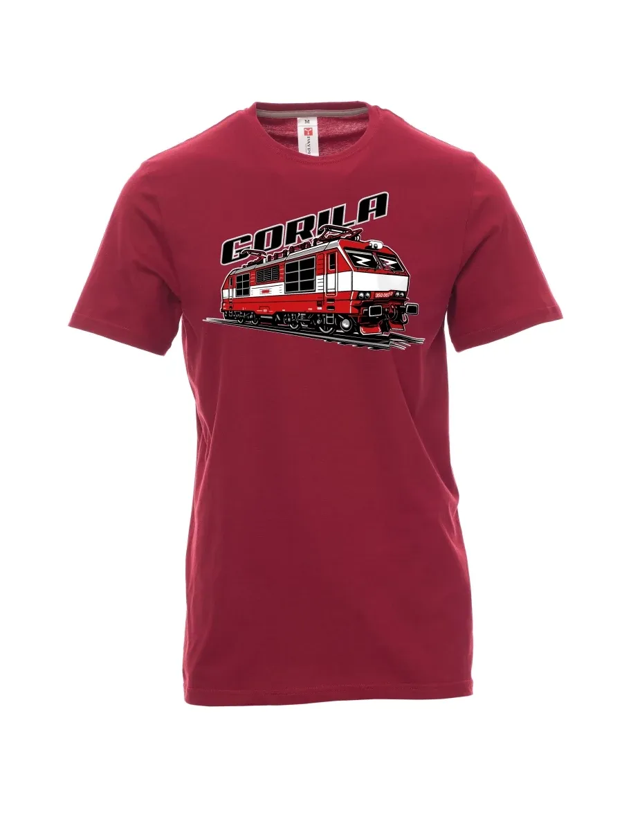 Męski t-shirt czerwony Lokomotywa 350 „Gorila“
