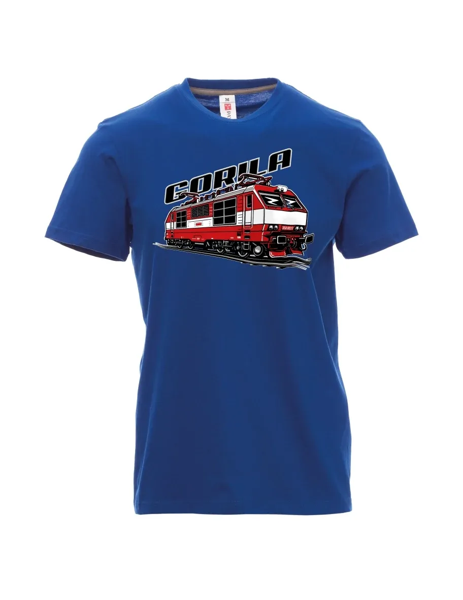 Męski t-shirt niebieski Lokomotywa 350 „Gorila“