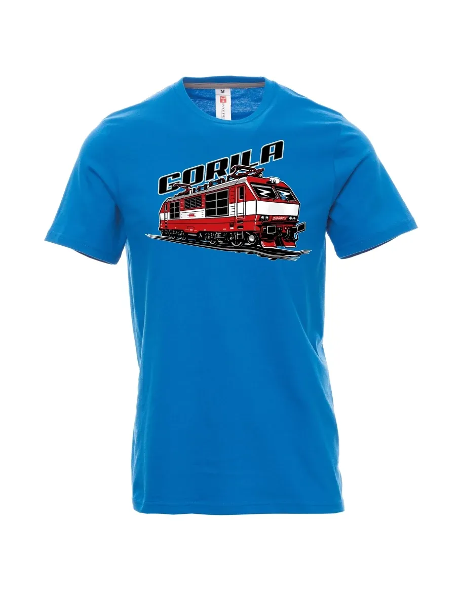 Męski t-shirt jasno niebieski Lokomotywa 350 „Gorila“