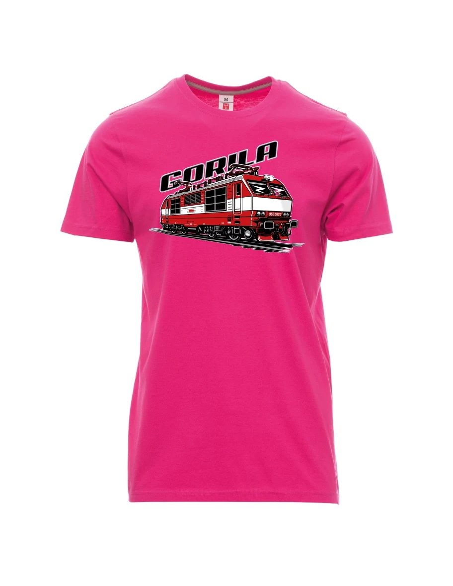 Męski t-shirt różowy Lokomotywa 350 „Gorila“