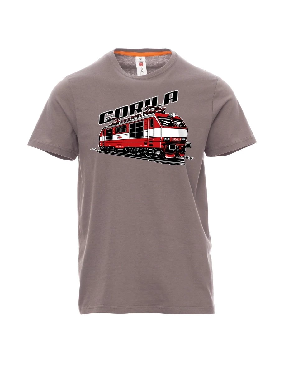Męski t-shirt stalowa szarość Lokomotywa 350 „Gorila“