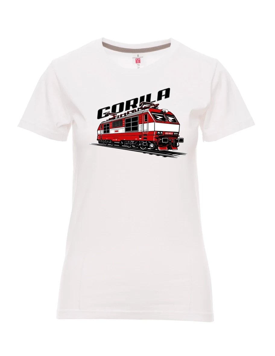 Damski t-shirt biały Lokomotywa 350 „Gorila“