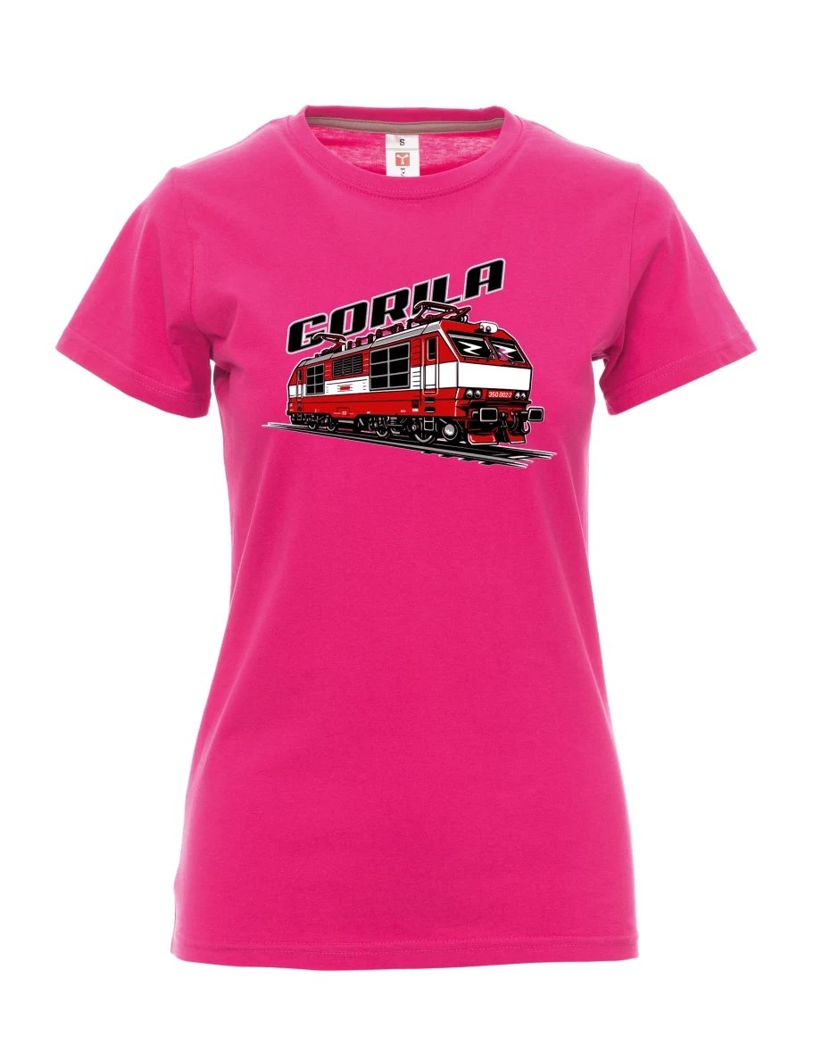 Damski t-shirt różowy Lokomotywa 350 „Gorila“