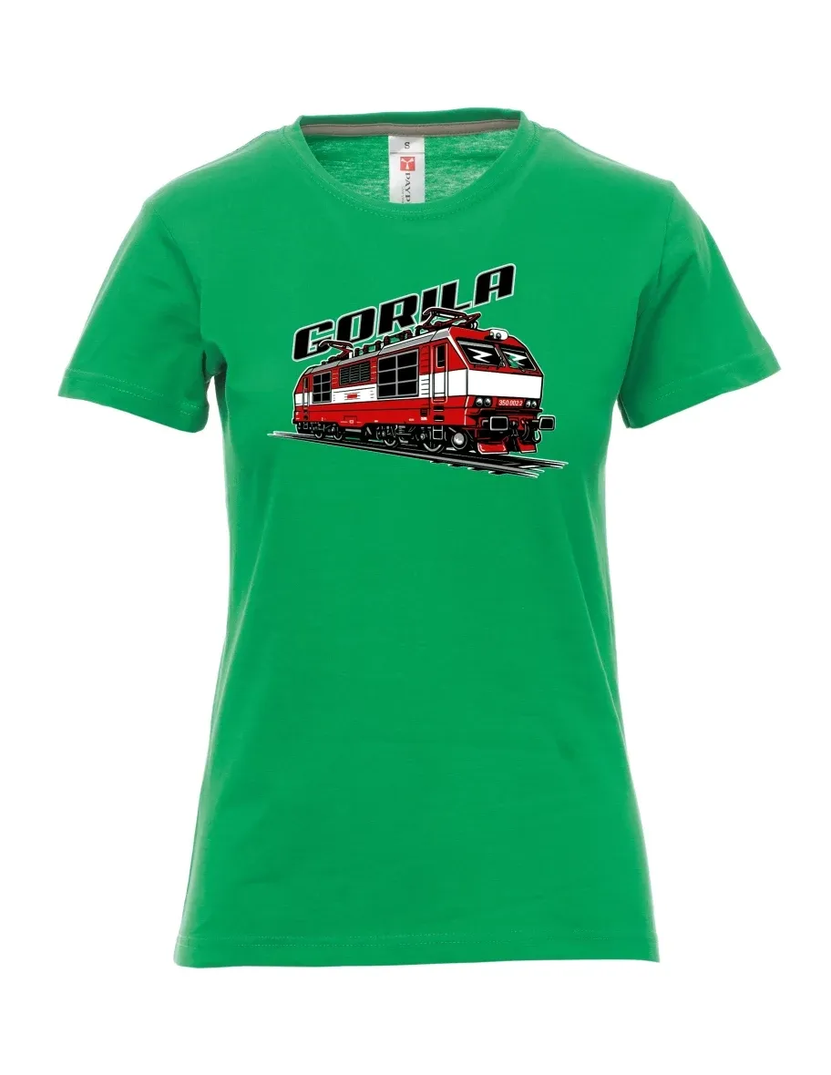 Damski t-shirt zielony Lokomotywa 350 „Gorila“