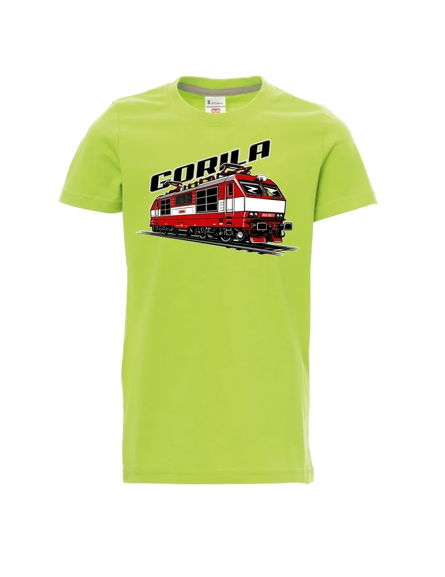 Dziecięcy t-shirt jasno zielony Lokomotywa 350 „Gorila“