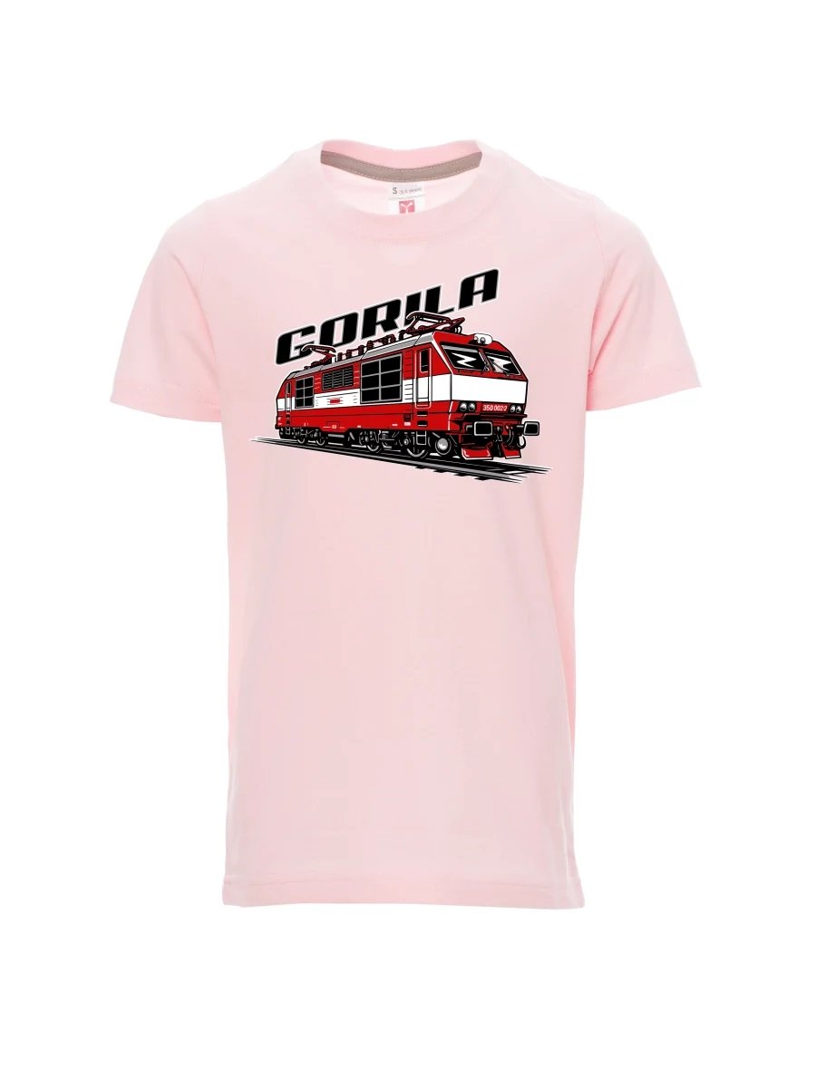 Dziecięcy t-shirt jasno różowy Lokomotywa 350 „Gorila“