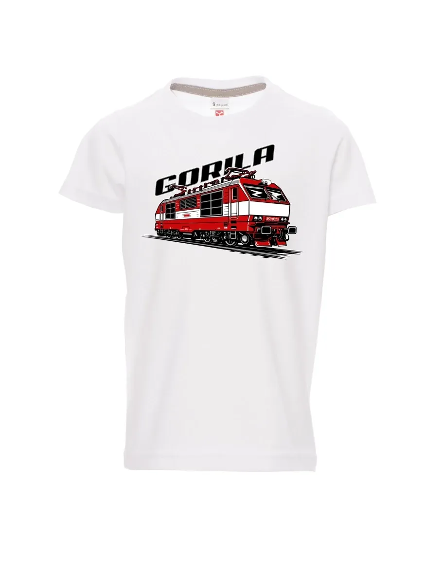 Dziecięcy t-shirt biały Lokomotywa 350 „Gorila“