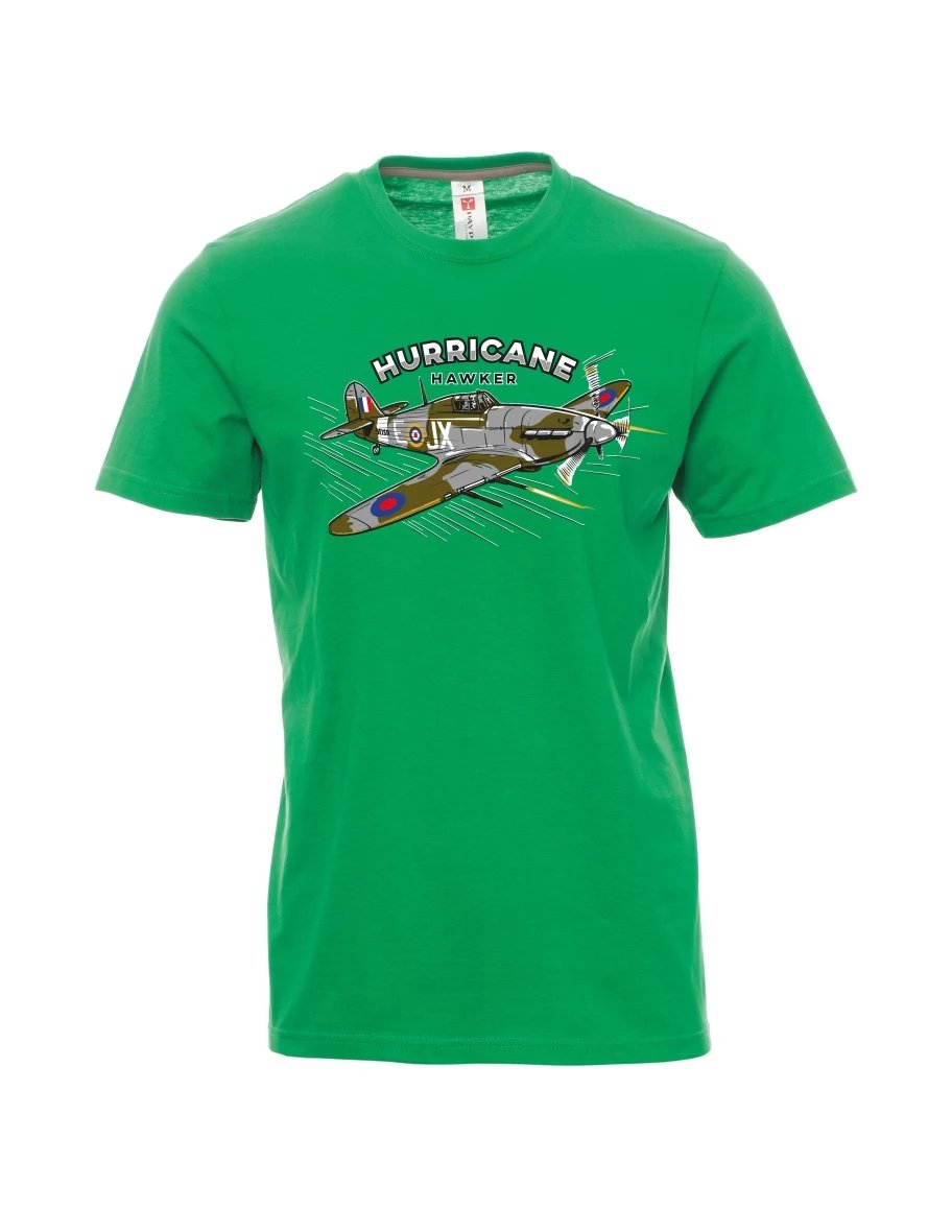 Męski t-shirt zielony Samolot Hurricane Hawker