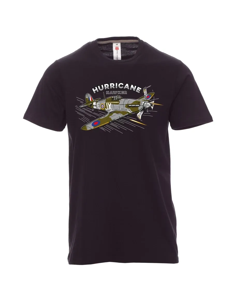 Męski t-shirt czarny Samolot Hurricane Hawker