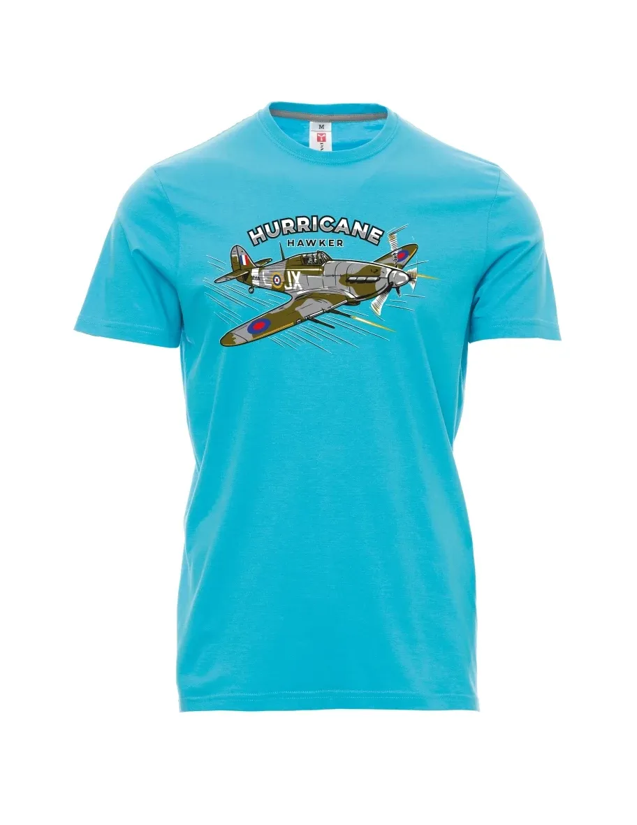 Męski t-shirt turkusowy Samolot Hurricane Hawker