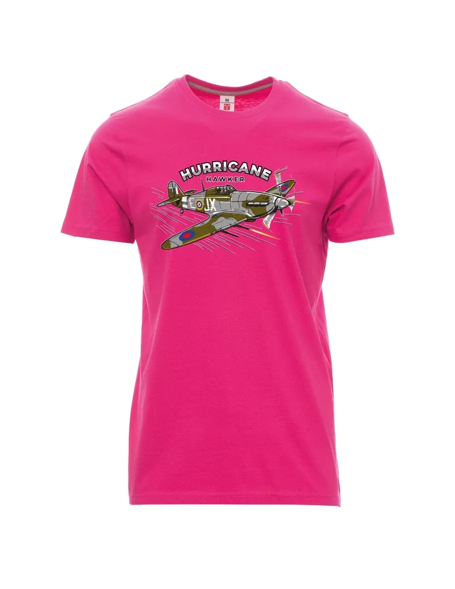 Męski t-shirt różowy Samolot Hurricane Hawker