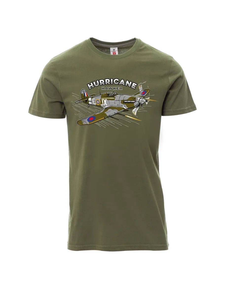Męski t-shirt khaki Samolot Hurricane Hawker