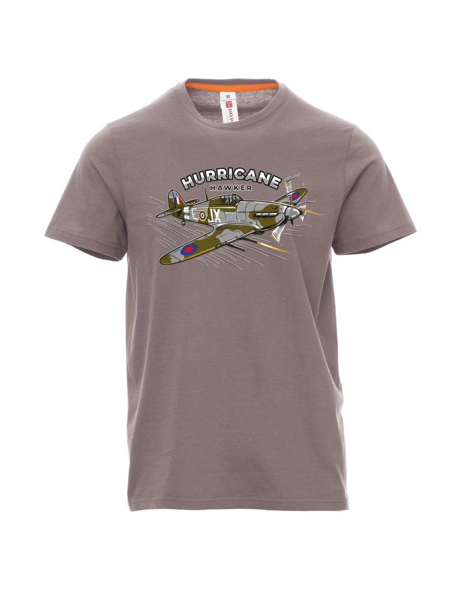 Męski t-shirt stalowa szarość Samolot Hurricane Hawker