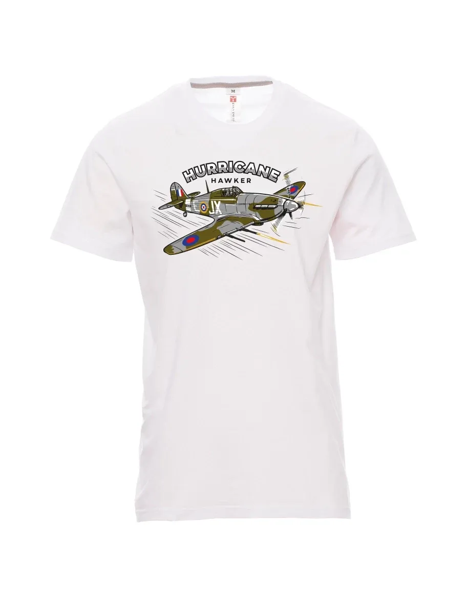 Męski t-shirt biały Samolot Hurricane Hawker