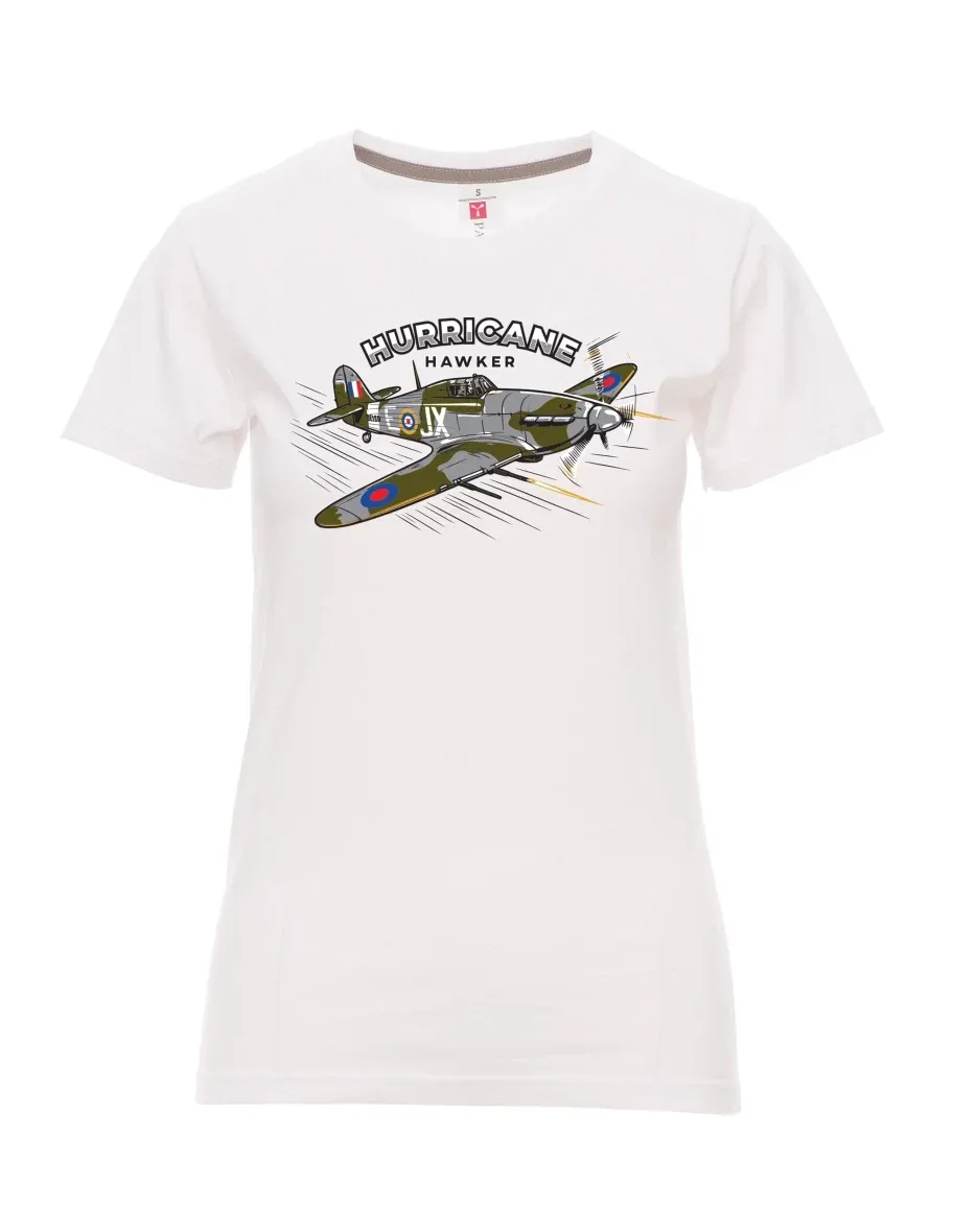 Damski t-shirt biały Samolot Hurricane Hawker