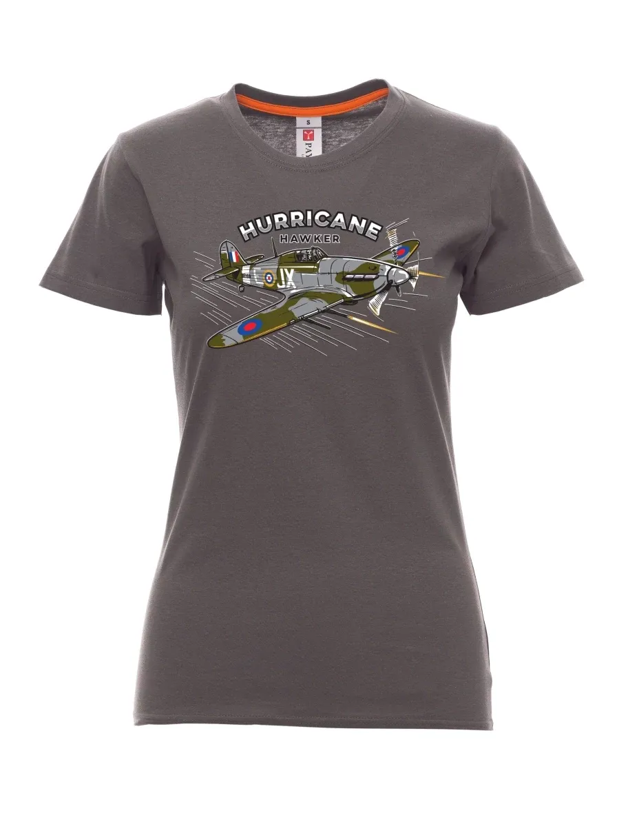Damski t-shirt antracytowy Samolot Hurricane Hawker