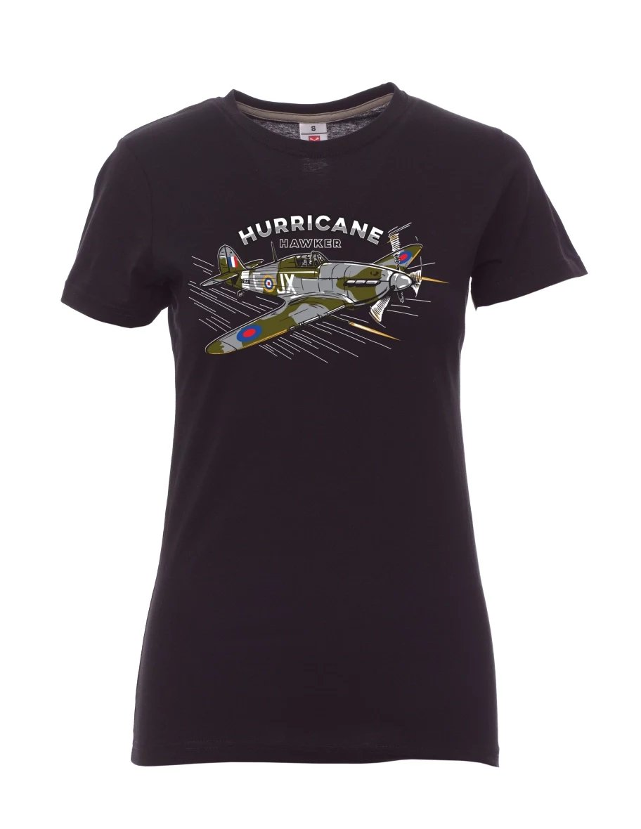 Damski t-shirt czarny Samolot Hurricane Hawker